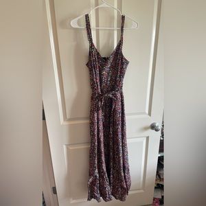 J Crew maxi dress with ruffle bottom, floral, size 8